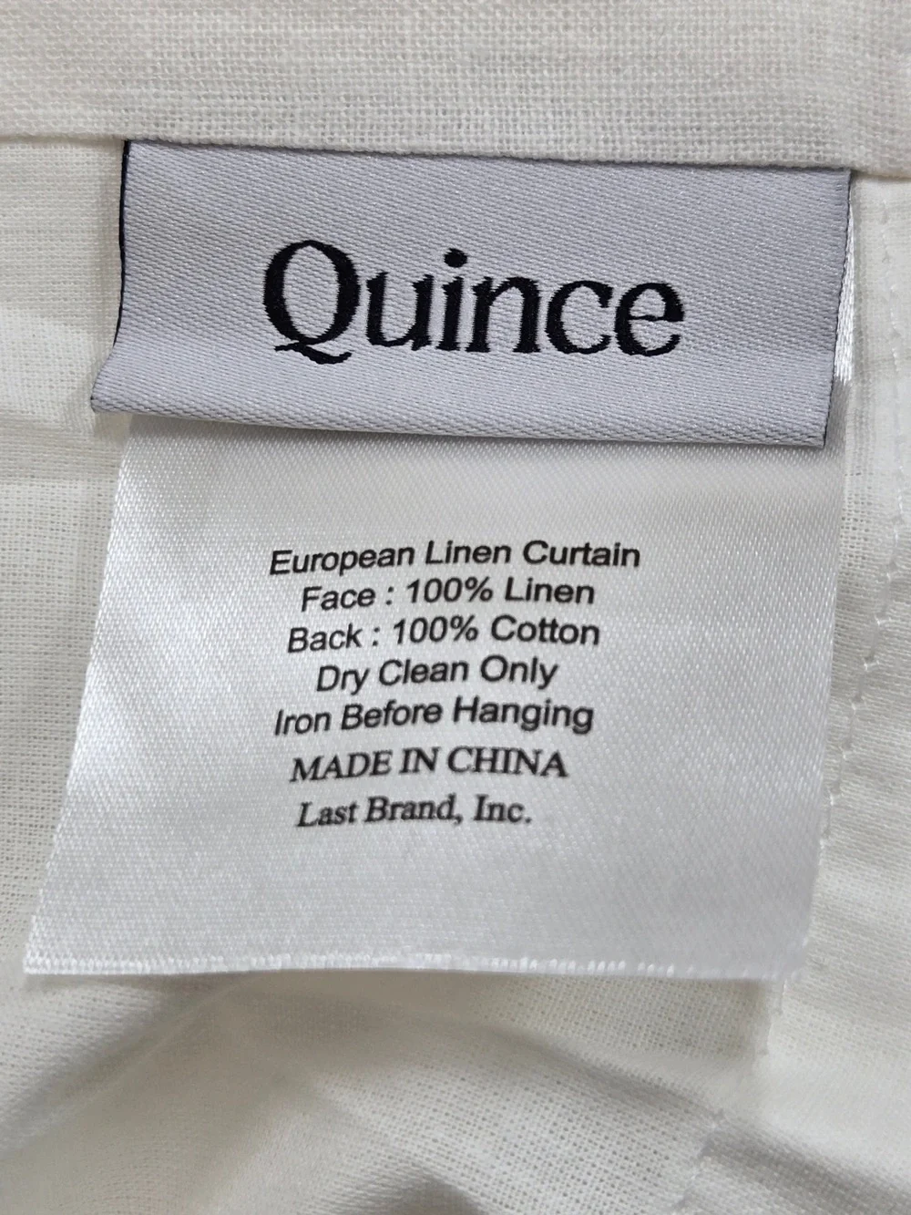 QUINCE Set Of 2 48x108 European Linen Curtains White 9528